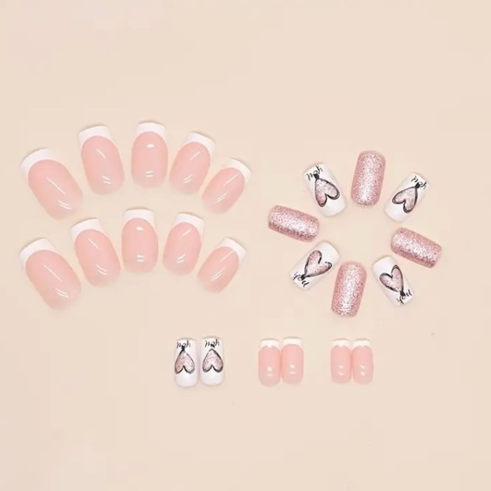 ๐ Reusable press on nails with glossy medium length 24 piece โค๏ธ ๐ โฅ๏ธ - Picture 3 of 5